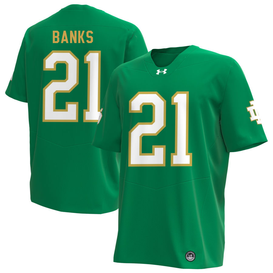 Aaron Banks Notre Dame Jerseys, UND Fighting Irish College Football Apparels Stitched-Green